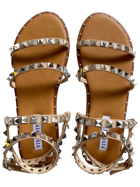 tan studded sandals